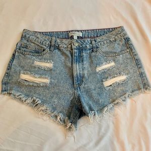 Acid Washed High Waisted Shorts